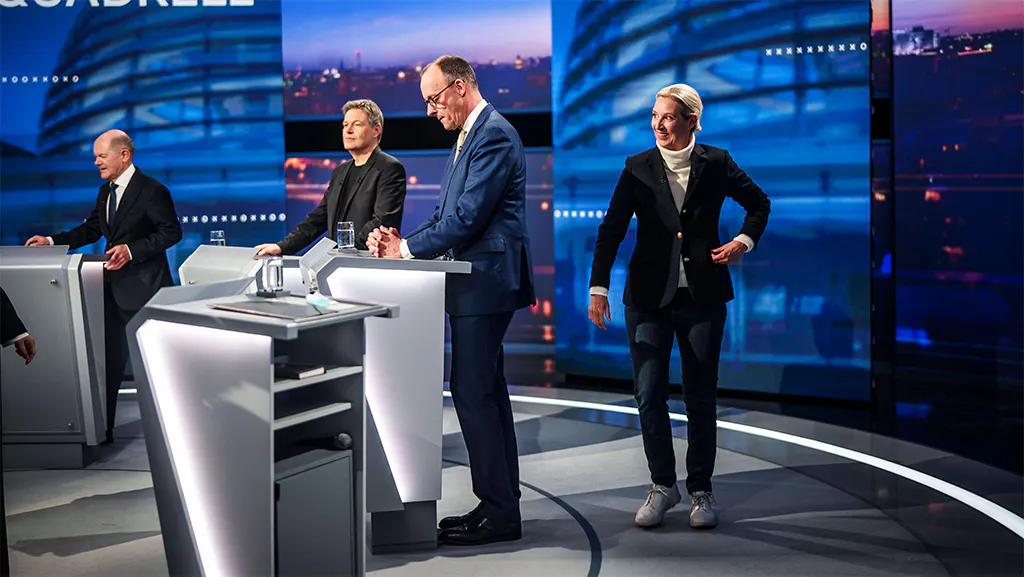 Die vier Kanzlerkandidaten beim Fernseh-Duell