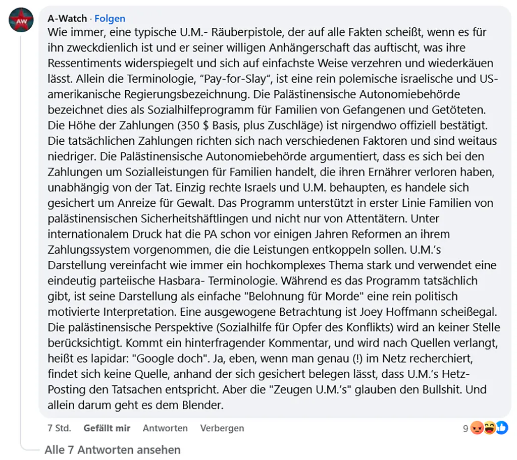 Screenshot des Postings