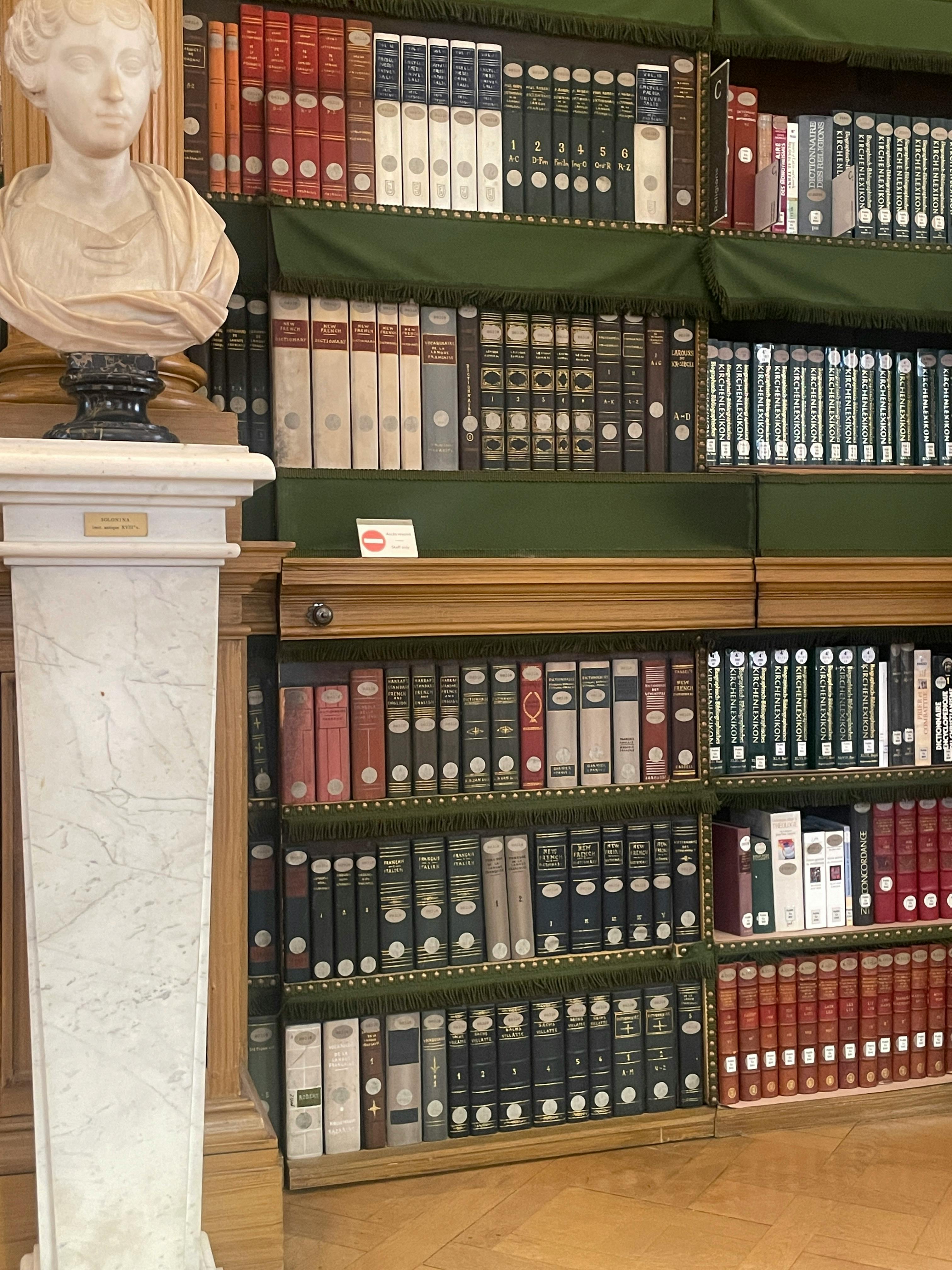 Secret door at the Mazarine Library in Paris, France.