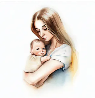 ADHS Frau mit Baby im Arm