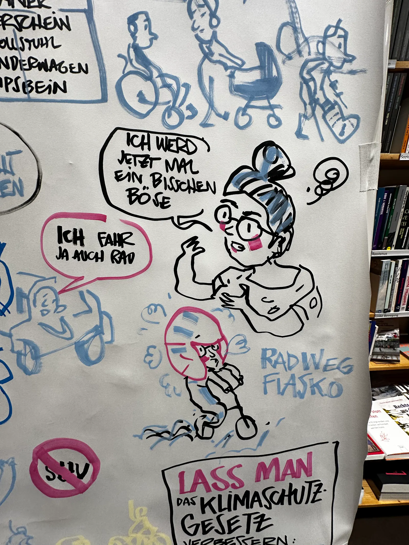 Sketchnote, wo ich gezeichnet bin mit dem Spruch: Ich werde jetzt mal ein bisschen böse.