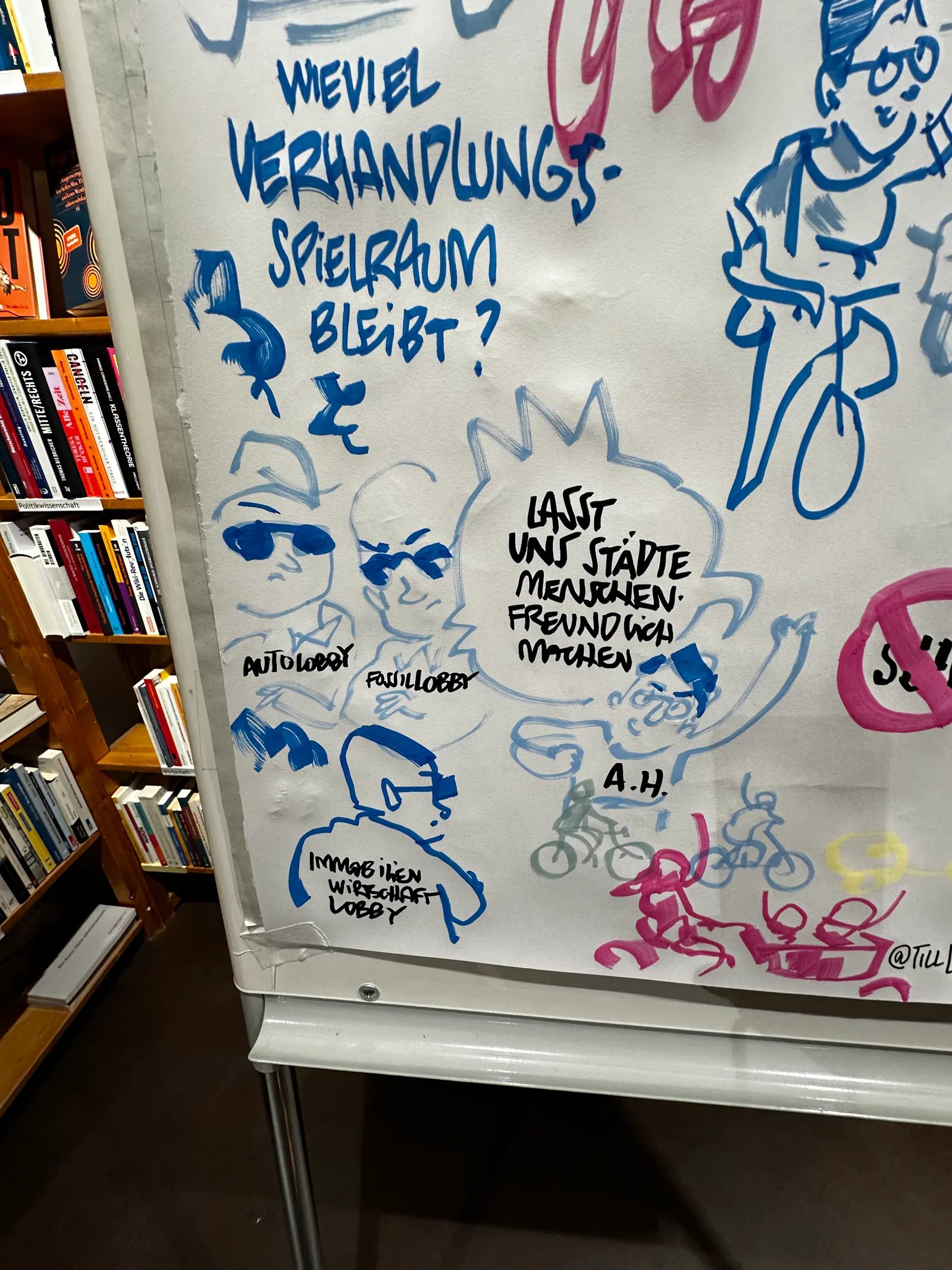 Auszug der Sketchnote. Lasst uns die Städte menschenfreundlicher machen!