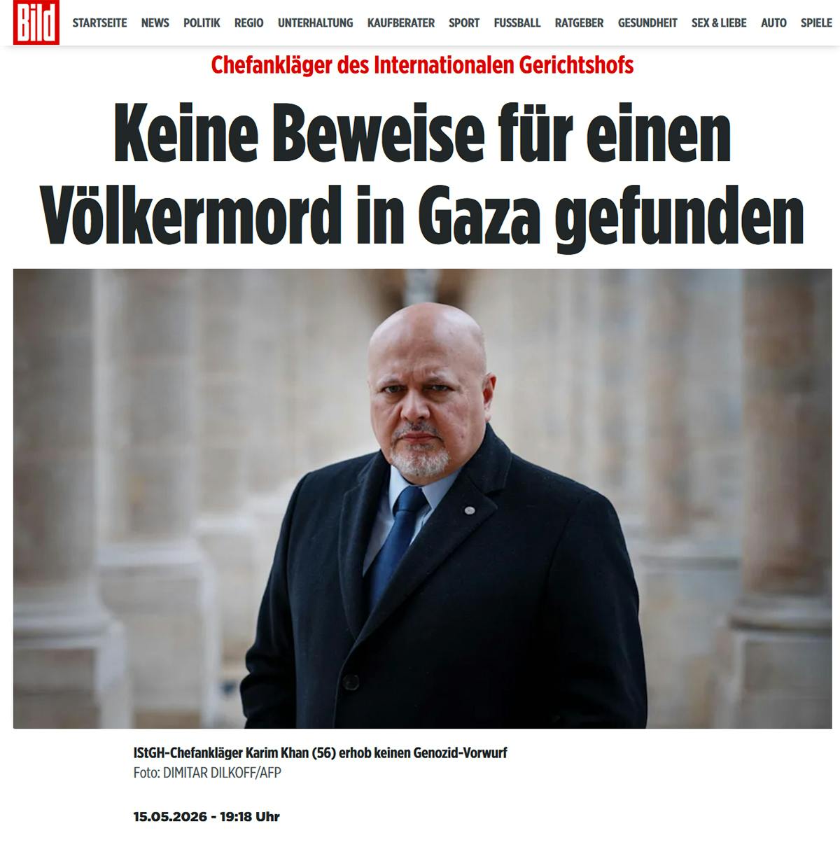 Screenshot der Bild-Meldung.