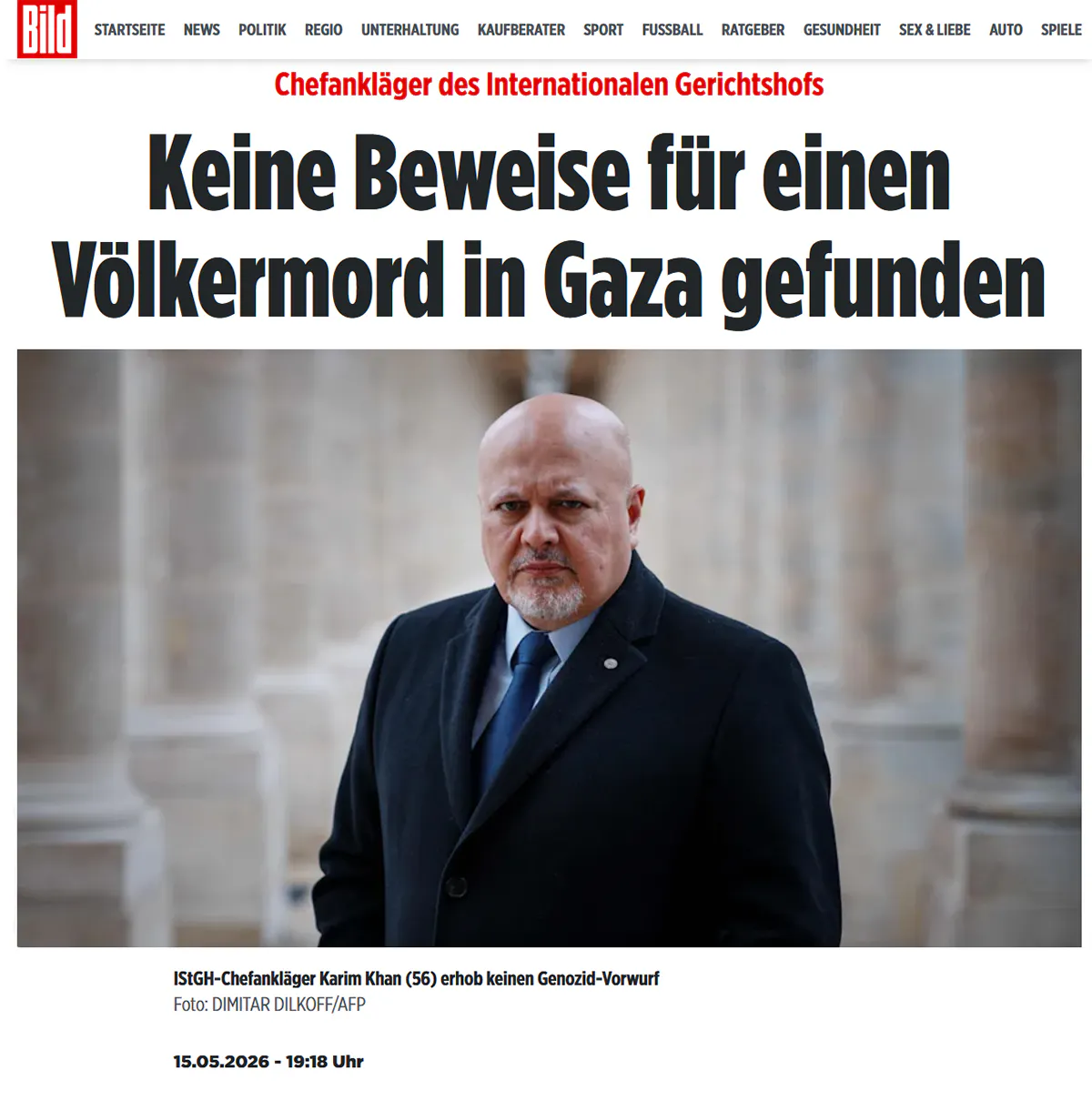 Screenshot der Bild-Meldung.