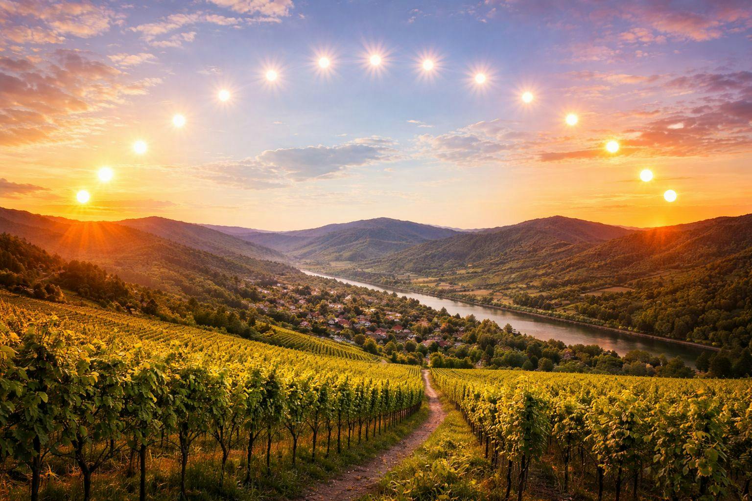 KI-generierte Visualisierung des Sonnenverlaufs