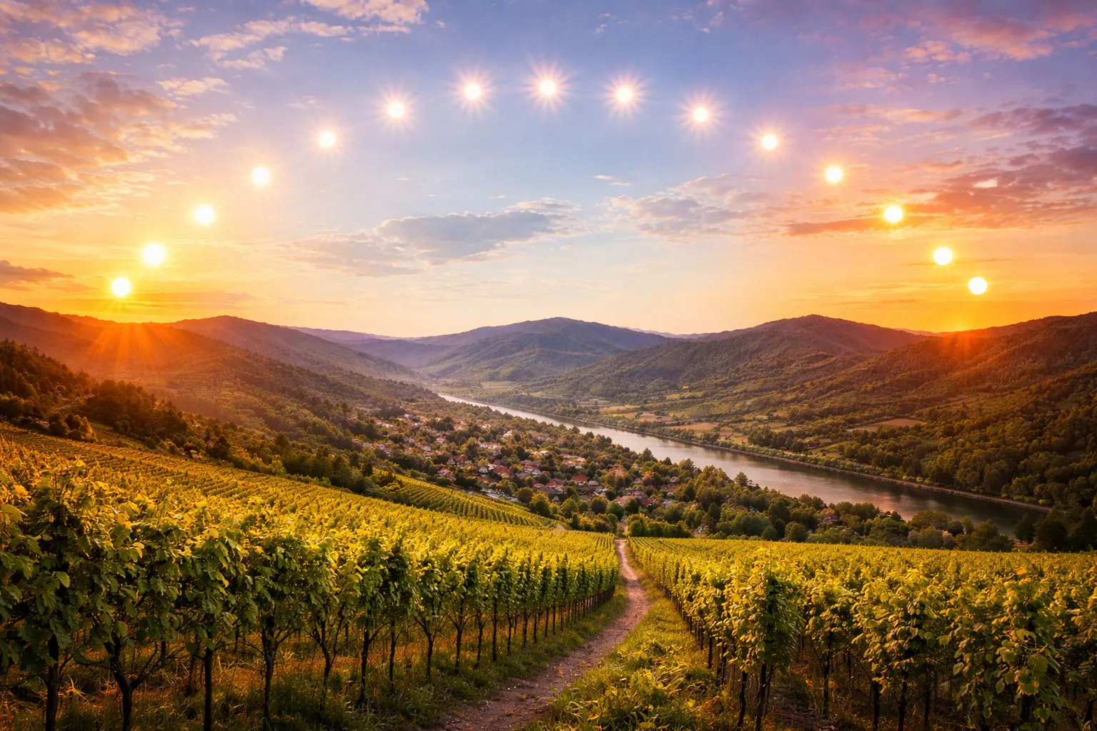 KI-generierte Visualisierung des Sonnenverlaufs