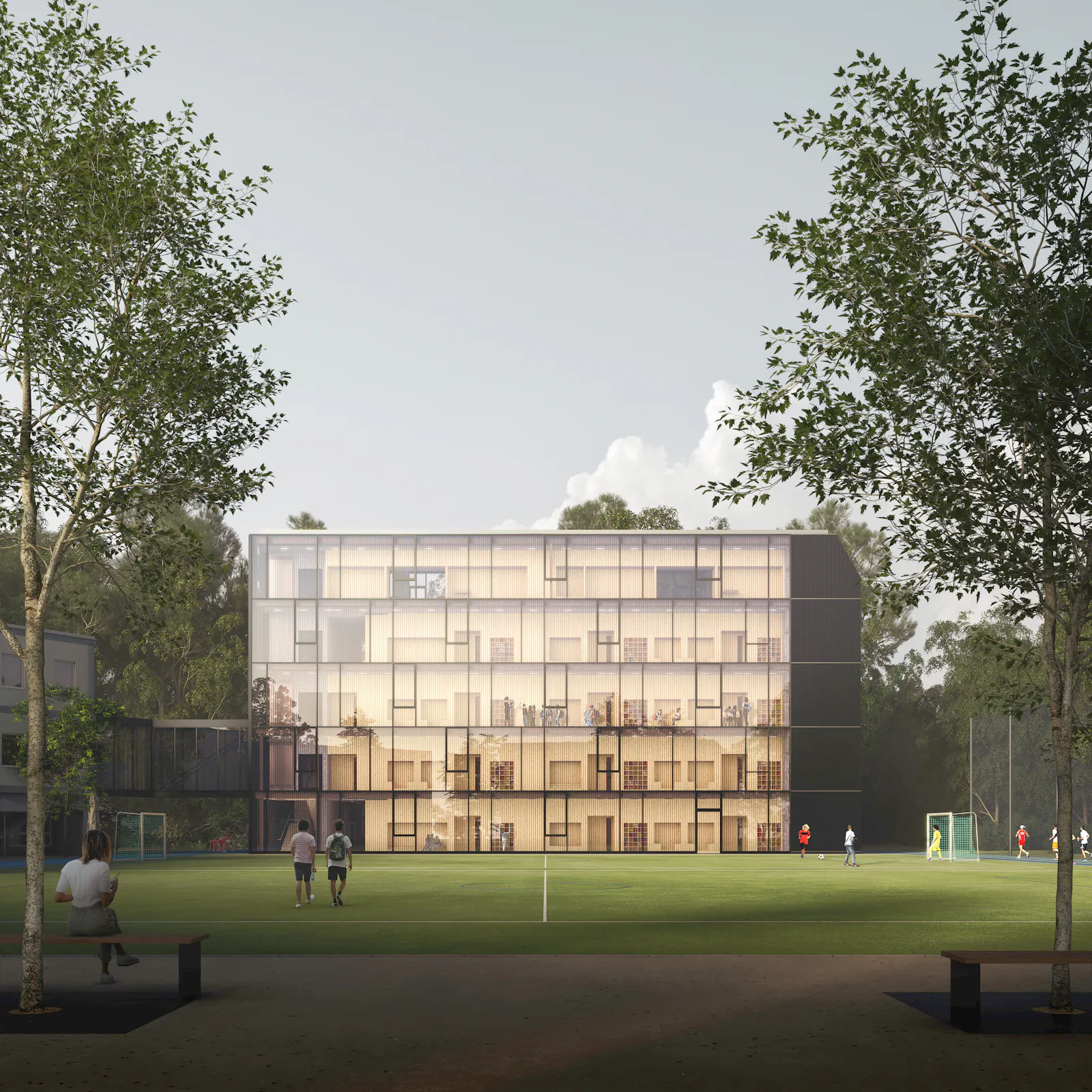 So soll der Erweiterungsbau einmal aussehen. Visualisierung Rendering: Freshimages GbR