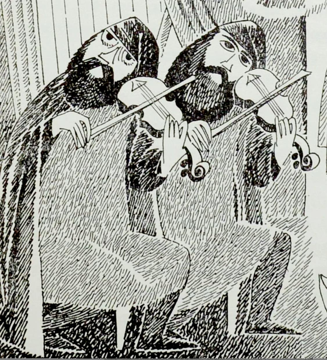 Fili and Kili – detail from Tove Jansson illustration for second Swedish edition of The Hobbit, 1962
