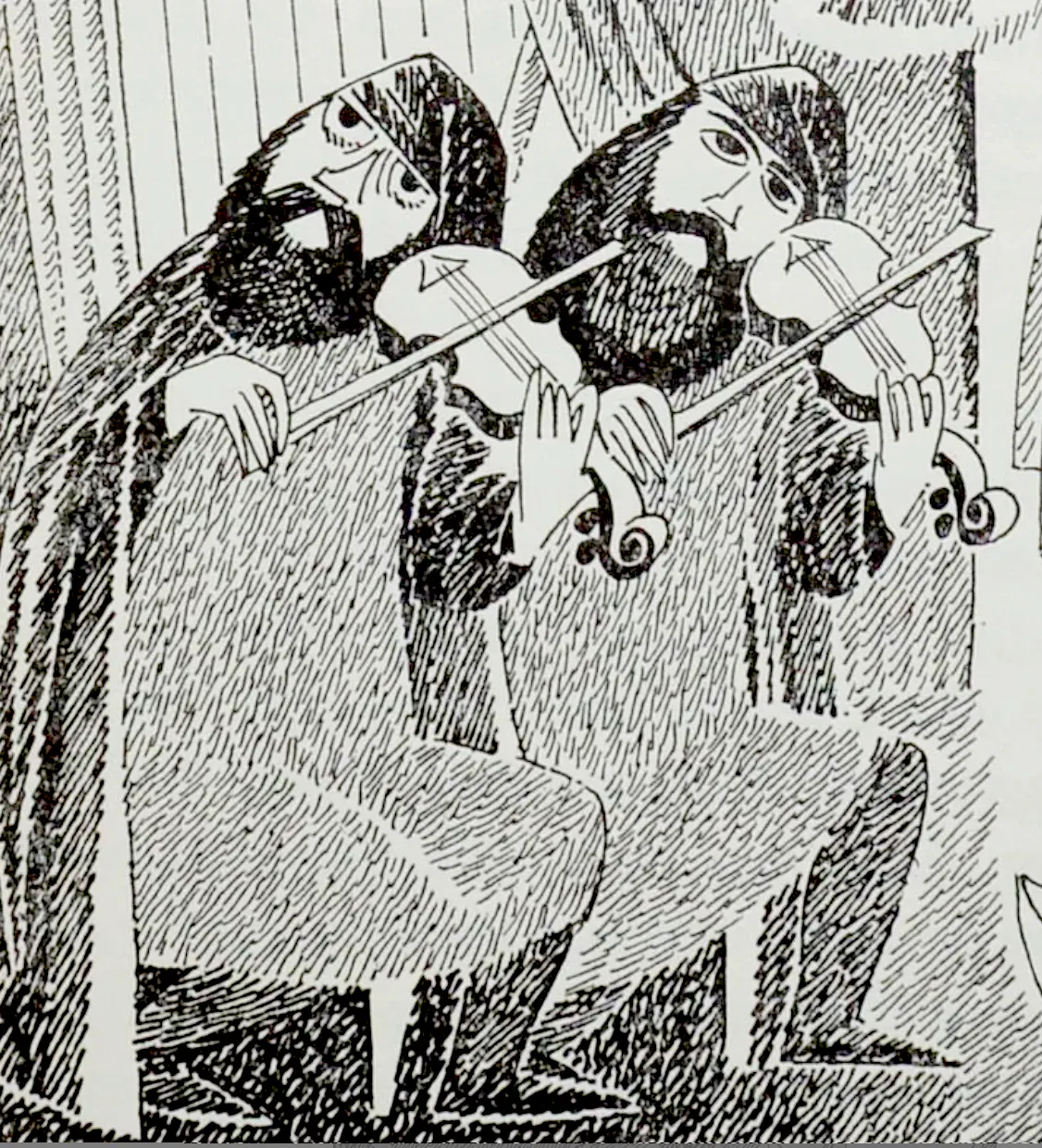 Fili and Kili – detail from Tove Jansson illustration for second Swedish edition of The Hobbit, 1962