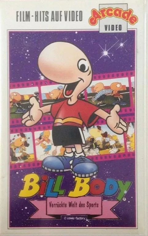 A German language VHS cover for Bill Body featuring the titular Bill with open arms and mouth agape.