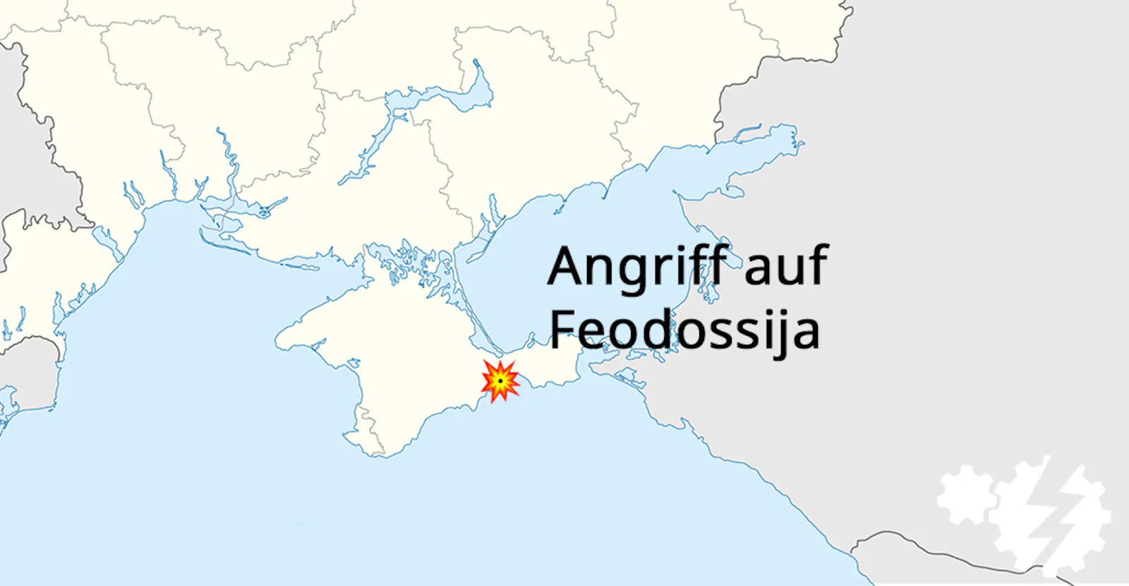 Karte der Krim mit Feodossija