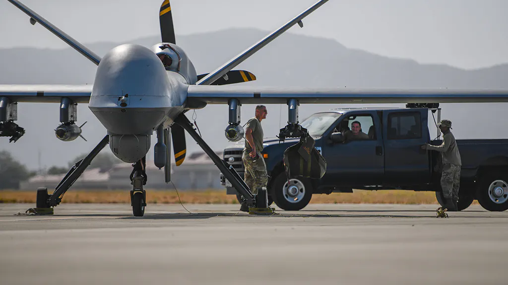 Eine US-amerikanische MQ-9 Reaper Drohne.