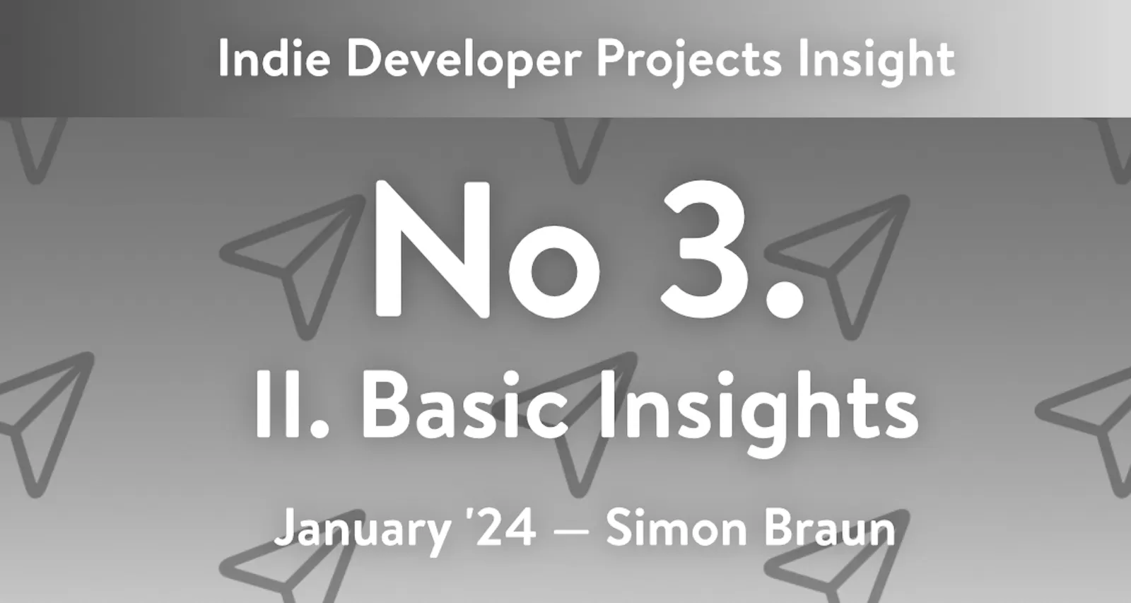 Indie Developer Projects Insight – Number 3, January 2024 by Simon Braun